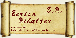 Beriša Mihaljev vizit kartica